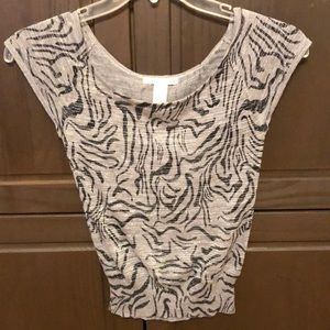 Shimmer cap sleeve zebra sweater